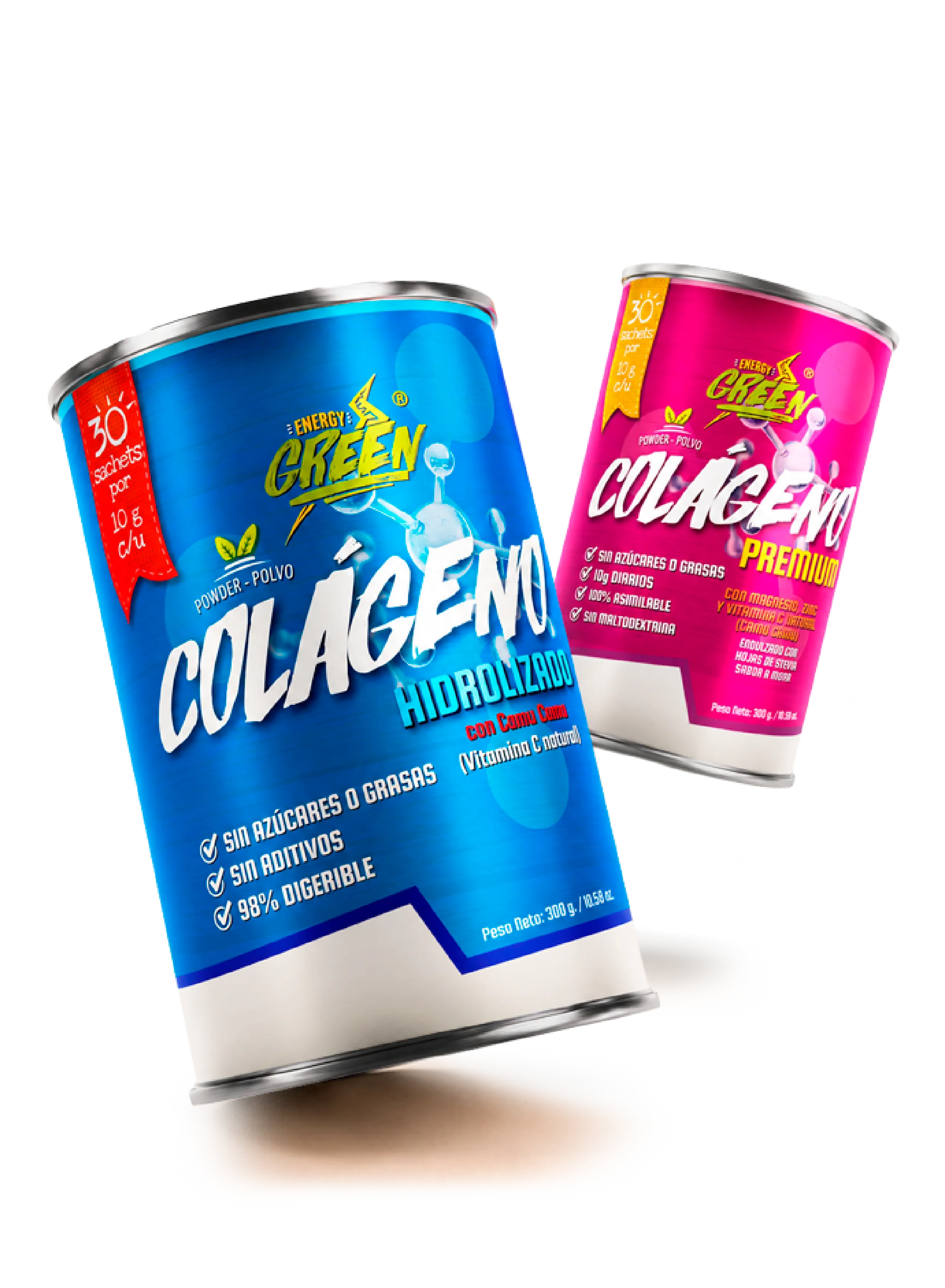 Colágeno Hidrolizado Energy Green con Camu Camu y Colágeno Premium con Magnesio y Zinc